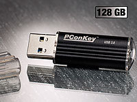 PConKey USB-3.0-Speicherstick UPD-3128, 128 GB, Aluminium; USB-Speichersticks 