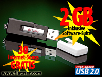 PConKey 2 GigaByte USB-Speicherstick inklusive Software-Suite