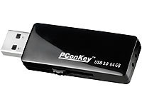 PConKey Eleganter USB-3.0-Speicherstick UPD-464, 64 GB, schwarz; USB-Speichersticks 