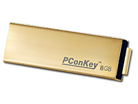 PConKey USB-Speicherstick "Gold Clip" mit Taschenclip, 8 GB