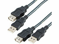 PConKey 2er-Set USB 2.0 High-Speed Verlängerungskabel 1,8 m schwarz; USB Verlängerungs-Kabel, USB Kabel Verlängerungen USB Verlängerungs-Kabel, USB Kabel Verlängerungen USB Verlängerungs-Kabel, USB Kabel Verlängerungen 