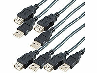 PConKey 4er-Set USB 2.0 High-Speed Verlängerungskabel 1,8 m schwarz; USB Verlängerungs-Kabel, USB Kabel Verlängerungen USB Verlängerungs-Kabel, USB Kabel Verlängerungen USB Verlängerungs-Kabel, USB Kabel Verlängerungen 